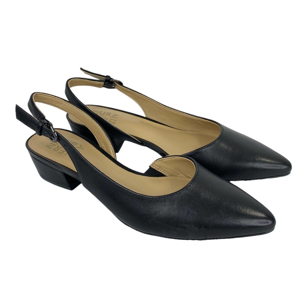 Naturalizer Genuine Leather Banks Slingback Pump Size 7 Black